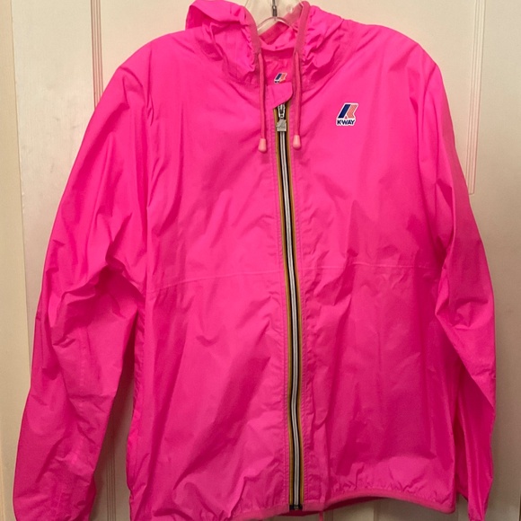 Women’s Large Hot Pink K Way Jacket Wind Breaker - Picture 3 of 7